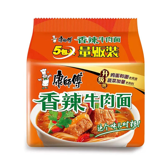 康师傅经典 5连包 - 香辣牛肉KSF Instant  Noodles - Spicy Beef Flavour