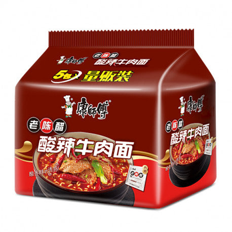 康师傅经典 5连包 - 酸辣牛肉KSF Instant  Noodles - Hot & Sour Beef