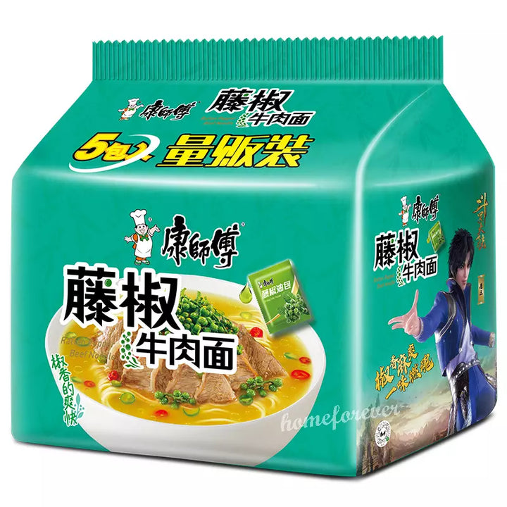 康师傅经典 5连包 - 藤椒牛肉KSF Instant  Noodles - Beef With Chilli